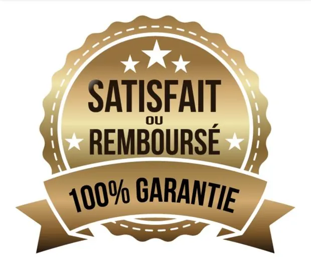 Satisfait ou remboursé, 100 % garantie
